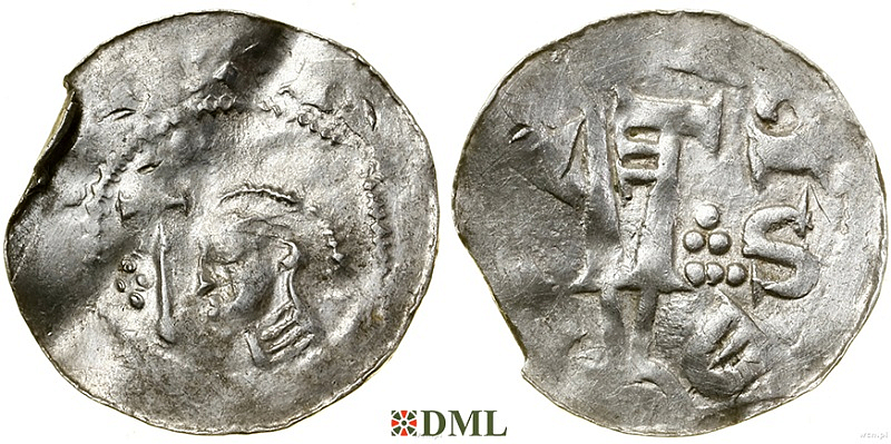 Денарий, Германия, Саксония, Adalbert (1043-1072), м.д. Bremen, Dbg. 1777