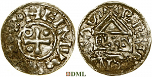 Денарий, Германия, Бавария, Heinrich II (985–995), м.д. Regensburg, монетарий ELLN, Hahn 1976, 22c2.2