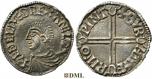 Денарий, Англия, Æthelred II (978-1016), м.д. Winchester, монетарий Ælfweald, North 774
