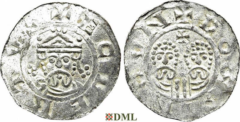 Денарий, Германия, Нижняя Лотарингия, Egbert II (1068-1090), м.д. Dokkum, Ilisch 2000, 22.5