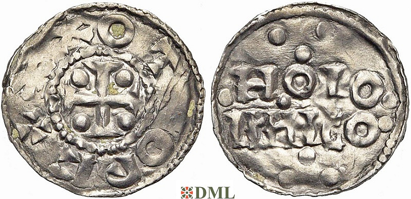 Денарий, Германия, Нижняя Лотарингия, Otto I (936-962), м.д. Huy, Ilisch 2014, 33.2