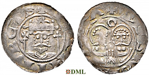 Денарий, Германия, Саксония, Heinrich IV (1084-1106), м.д. Goslar, Dbg. 680