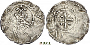 Денарий, Германия, Швабия, Ernest I (1012-1015) или Ernest II (1015-1030), м.д. Zurich, Dbg. 997