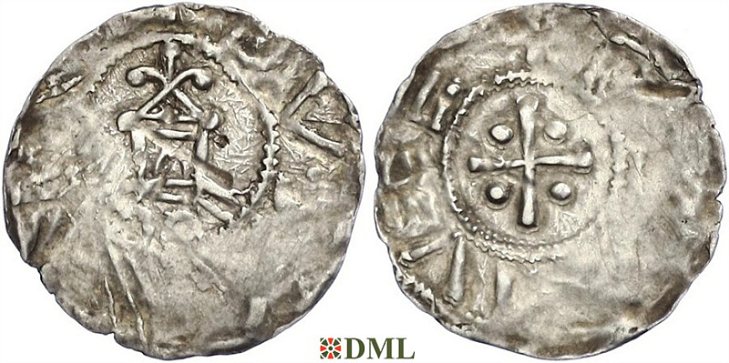 Денарий, Германия, Швабия, Ernest I (1012-1015) или Ernest II (1015-1030), м.д. Zurich, Dbg. 997