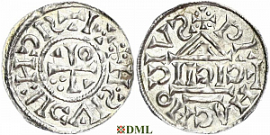 Денарий, Германия, Бавария, Heinrich II (1002-1024), м.д. Regensburg, монетарий CICII, Hahn 1976, 27b1
