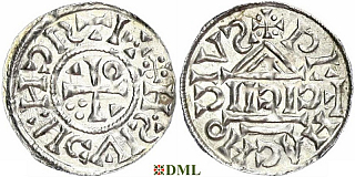 Денарий, Германия, Бавария, Heinrich II (1002-1024), м.д. Regensburg, монетарий CICII, Hahn 1976, 27b1