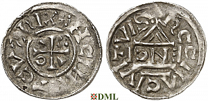 Денарий, Германия, Бавария, Heinrich II (1002-1024), м.д. Regensburg, монетарий ENCI, Hahn 1976, 27d2