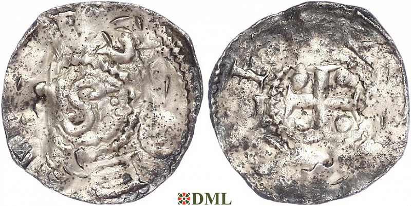 Денарий, Германия, Верхняя Лотарингия, Thierry I (984-1026), м.д. ?, Dbg. 2