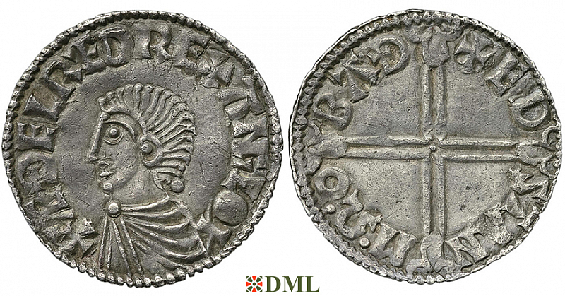 Денарий, Англия, Æthelred II (978-1016), м.д. Bath, монетарий Edstan, North 774