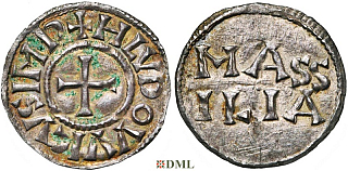 Денарий, Каролинги, Louis le Pieux (814-840), м.д. Marseille