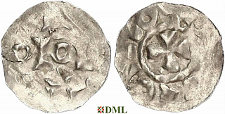 Денарий, Германия, Нижняя Лотарингия, Otto II (973-983) или Otto III (983-1002), м.д. Nijmegen-Tiel, Ilisch 2000, 8.5