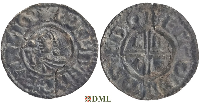 Денарий, Англия, Æthelred II (978-1016), м.д. Thetford, монетарий Boga, North 770