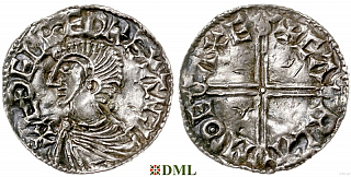 Денарий, Англия, Æthelred II (978-1016), м.д. Exeter, монетарий Carla, North 774