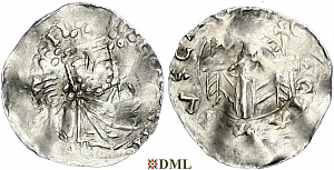 Денарий, Германия, Франкония, Heinrich II (1002-1024), м.д. Mainz, Dbg. 788