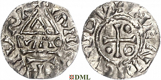 Денарий, Германия, Бавария, Heinrich II (985–995), м.д. Regensburg, монетарий MAO, Hahn 1976, 22f1
