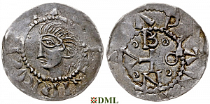 Денарий, Германия, Нижняя Лотарингия, Heinrich II (1002-1024), м.д. Deventer, Ilisch 2000, 1.9