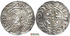 Денарий, Англия, Cnut (1016-1035), м.д. Thetford, монетарий Lifinc, North 787