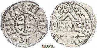 Денарий, Германия, Бавария, Heinrich II (1002-1024), м.д. Regensburg, монетарий ENCO, Hahn 1976, 27d8
