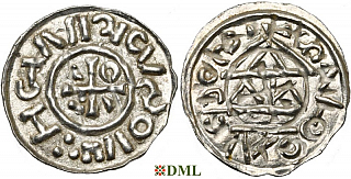 Денарий, Германия, Бавария, Heinrich II (1002-1024), м.д. Salzburg, монетарий WΛ, Hahn 1976, 89b2