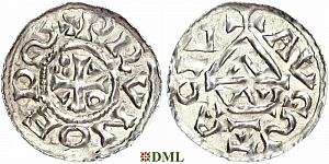 Денарий, Германия, Швабия, Bruno (1006-1029), м.д. Augsburg, монетарий WI, Hahn 1976, 142a2