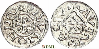 Денарий, Германия, Швабия, Bruno (1006-1029), м.д. Augsburg, монетарий WI, Hahn 1976, 142a2