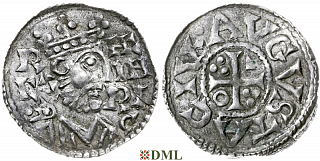 Денарий, Германия, Швабия, Heinrich II (1002-1024), м.д. Augsburg, Hahn 1976, 145.19