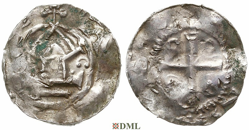Денарий, Германия, Саксония, Нижняя Саксония, Otto III (983-1002), type OAP