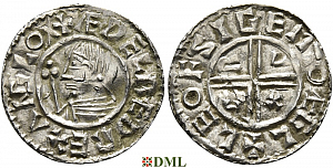 Денарий, Англия, Æthelred II (978-1016), м.д. Gloucester, монетарий Leofsige, North 770