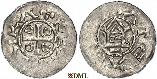 Обол, Германия, Саксония, Otto III (983-1002), м.д. Goslar, type OAP