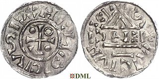 Денарий, Германия, Бавария, Heinrich IV (995-1002), м.д. Regensburg, монетарий ENC, Hahn 1976, 25c4