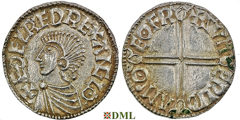 Денарий, Англия, Æthelred II (978-1016), м.д. York, монетарий Sumarlithi, North 774