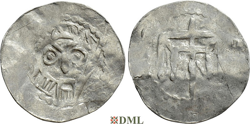Денарий, Германия, Нижняя Лотарингия, Bernhard II (1011-1059), м.д. Jever, Dbg. 591