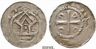 Денарий, Германия, Саксония, Нижняя Саксония , Otto III (983-1002), м.д. Goslar, type OAP