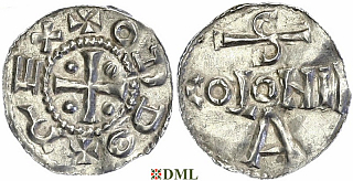 Денарий, Германия, Нижняя Лотарингия, Otto III (983-1002), м.д. Koln, Dbg. 335