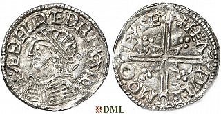 Денарий, Англия, Æthelred II (978-1016), м.д. Chichester, монетарий Heawulf, North 775