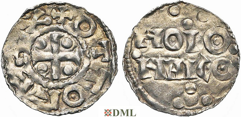 Денарий, Германия, Нижняя Лотарингия, Otto I (936-962), м.д. Huy, Ilisch 2014, 33.2