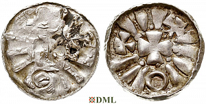 Денарий, Германия, Саксония, Anonymous bishop, Sachesnpfennig, Kilger 2000, KN 4