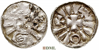 Денарий, Германия, Саксония, Anonymous bishop, Sachesnpfennig, Kilger 2000, KN 4