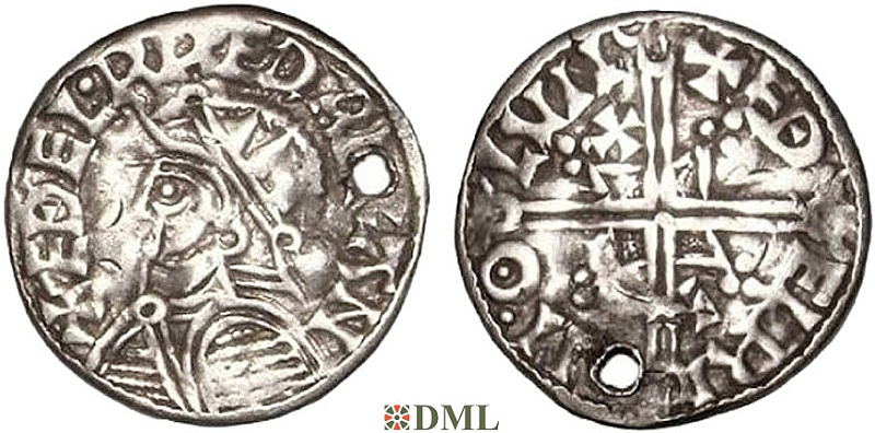 Денарий, Англия, Æthelred II (978-1016), м.д. London, монетарий Ethelric, North 775