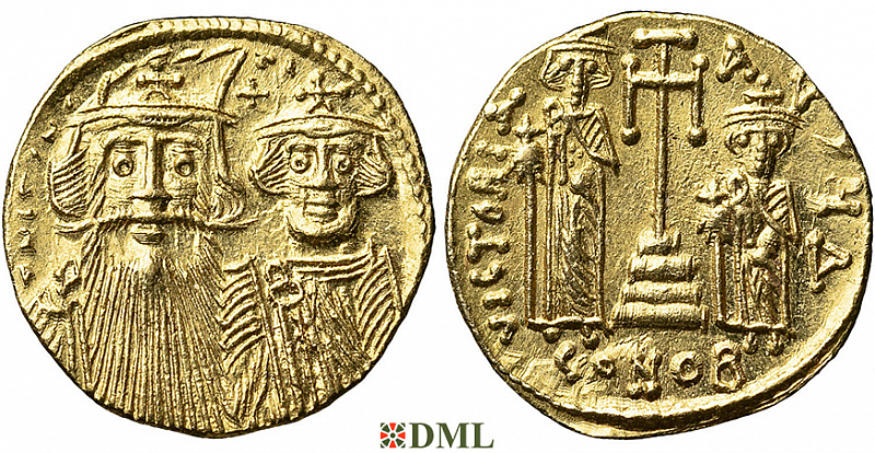 Солид, Византия, Constans II (641-668) и Constantine IV (654-668), м.д. Constantinople