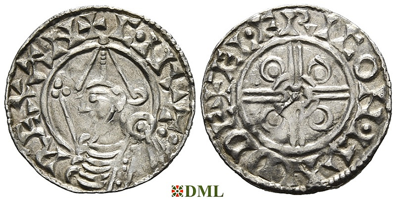 Денарий, Англия, Cnut (1016-1035), м.д. London, монетарий Ælfric, North 787