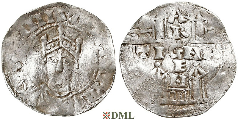 Денарий, Германия, Швабия, Heinrich II (1002-1024), м.д. Strassburg, Dbg. 920