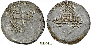 Денарий, Германия, Верхняя Лотарингия, Dietrich II (1006-1047), м.д. Metz, Dbg. 20