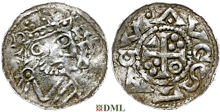 Денарий, Германия, Швабия, Heinrich II (1002-1024), м.д. Augsburg, Hahn 1976, 145.
