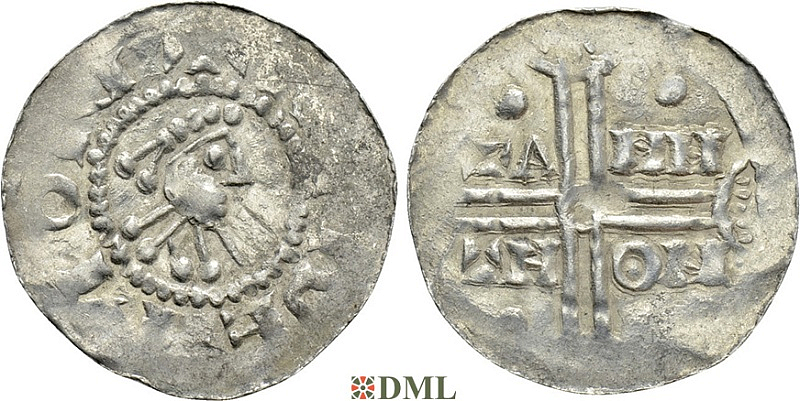 Денарий, Германия, Нижняя Лотарингия, Gf. Hermann (1020-1051), м.д. Emden, Dbg. 772