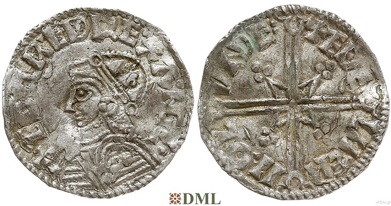 Денарий, Англия, Æthelred II (978-1016), м.д. Lincoln, монетарий Æthelmær, North 775