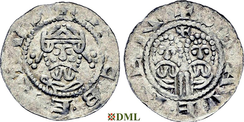Денарий, Германия, Нижняя Лотарингия, Egbert II (1068-1090), м.д. Stavoren, Ilisch 2000, 22.1