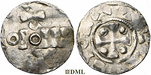 Денарий, Германия, Нижняя Лотарингия, Otto II (973-983) или Otto III (983-1002), м.д. Nijmegen-Tiel, Ilisch 2000, 8.5