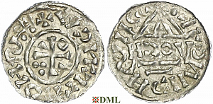 Денарий, Германия, Бавария, Heinrich II (1002-1024), м.д. Regensburg, монетарий HƆOV, Hahn 1976, 27i1
