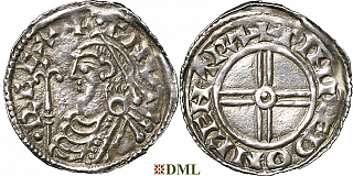 Денарий, Англия, Knut (1016-1035), м.д. Canterbury, монетарий Pinred, North 790